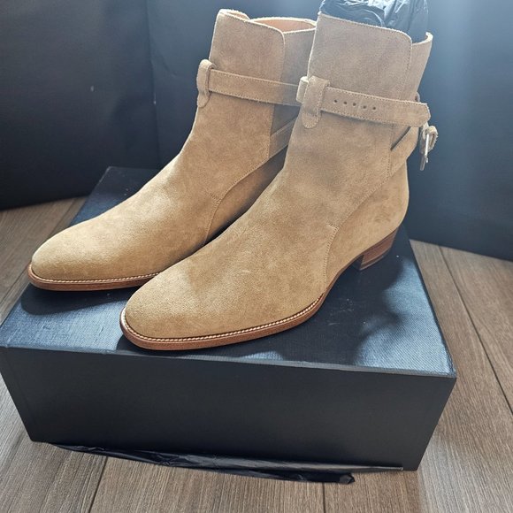 NEW Saint Laurent Suede Ankle Boot in Camel, Size 8.5 US - Picture 4 of 9